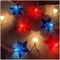 Red White and Blue Star Lights, 4th of July Decorations Star String Lights with 10 Stars Light